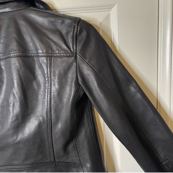 NWOT ALL SAINTS THE DALDY BLACK BIKER LEATHER JACKET SIZE O - Picture 10 of 16